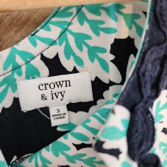 Navy blue and teal dress, size 2 US - Picture 3 of 4